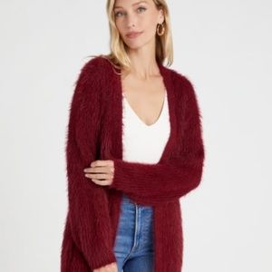 VIGOSS Eyelash Open Cardigan in Deep Rose L (10-12)